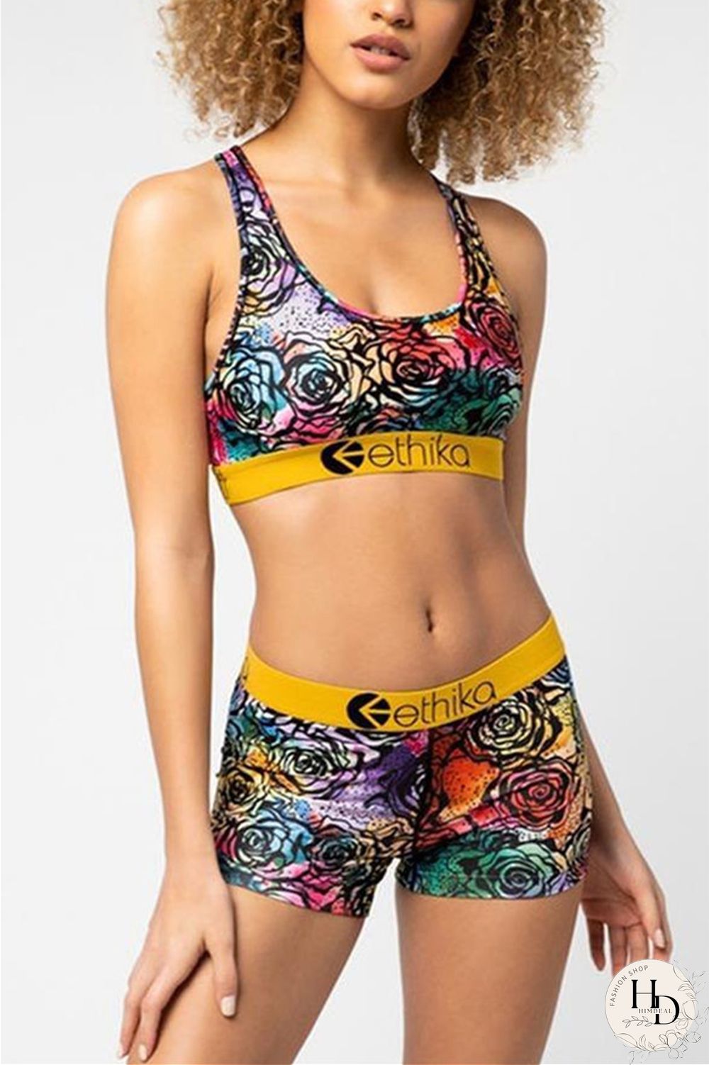 Red Fashion Sexy Printed Vest Shorts Set