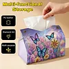 Dreamy Butterfly DIY PULeather Diamond Painting Tissue Box for Adults Beginners Gem Art Painting Napkin Holder for Living Room Bedroom Bathroom Table Decor