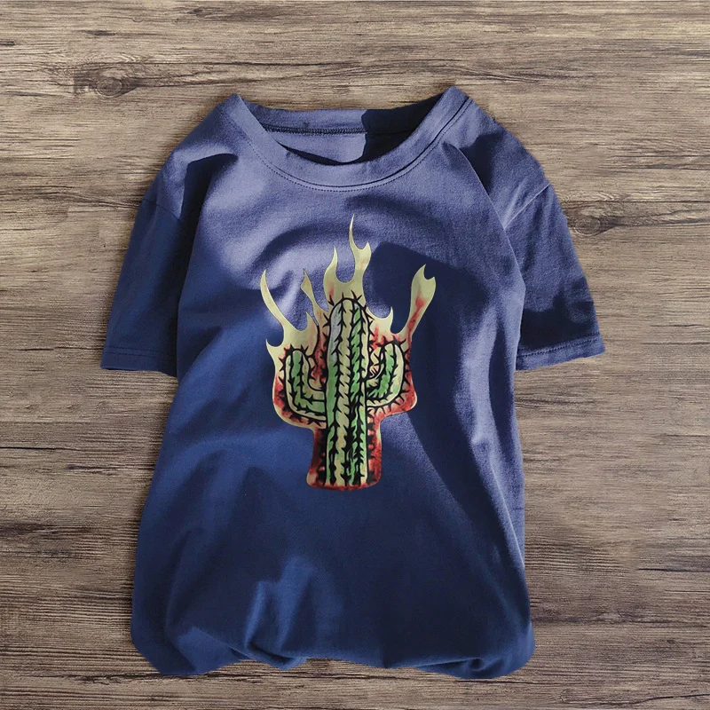 Personalized cactus print T-shirt
