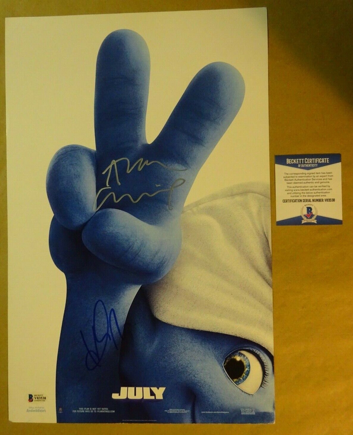 Signed HANK AZARIA & ALAN CUMMING Autographed SMURFS 2 11x17