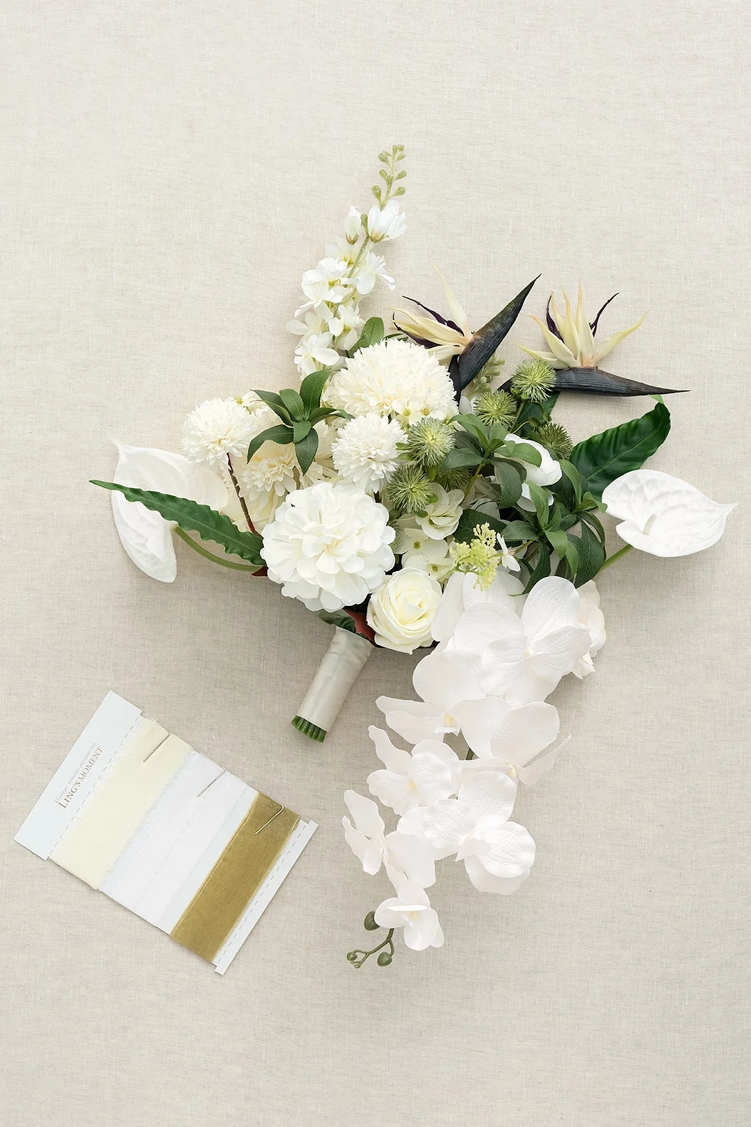 Large Cascade Bridal Bouquet in Tropical White