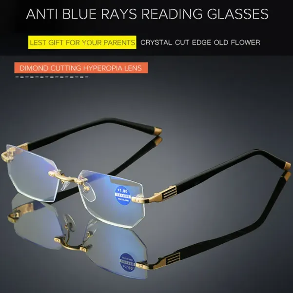 Anti-Blue Light Reading Glasses With Sapphire Coating - Magnification +1.0 To +4.0, Lightweight & Durable