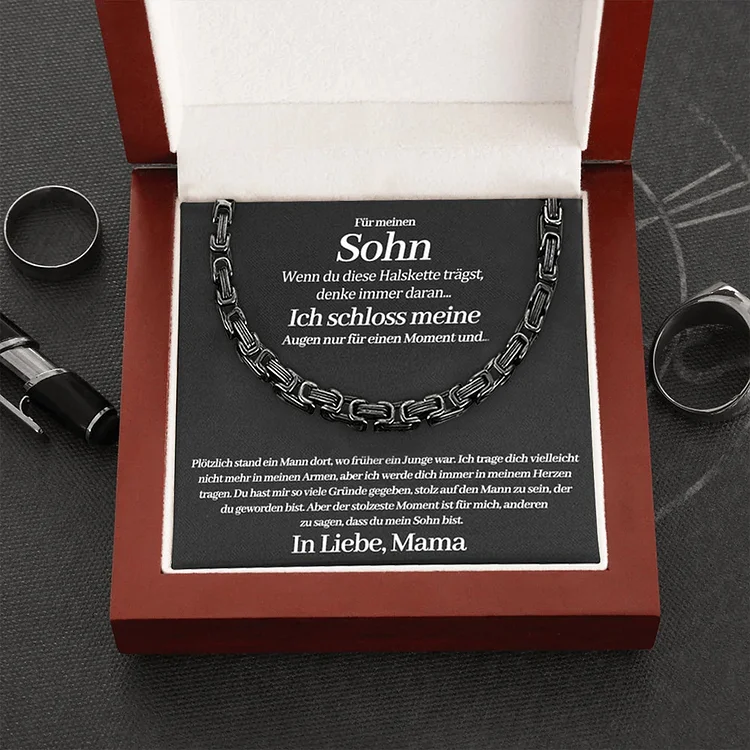 Kettenmachen Edelstahl Halskette-An Meinen Sohn von Mama Halskette - Geschenk mit Nachrichtenkarte