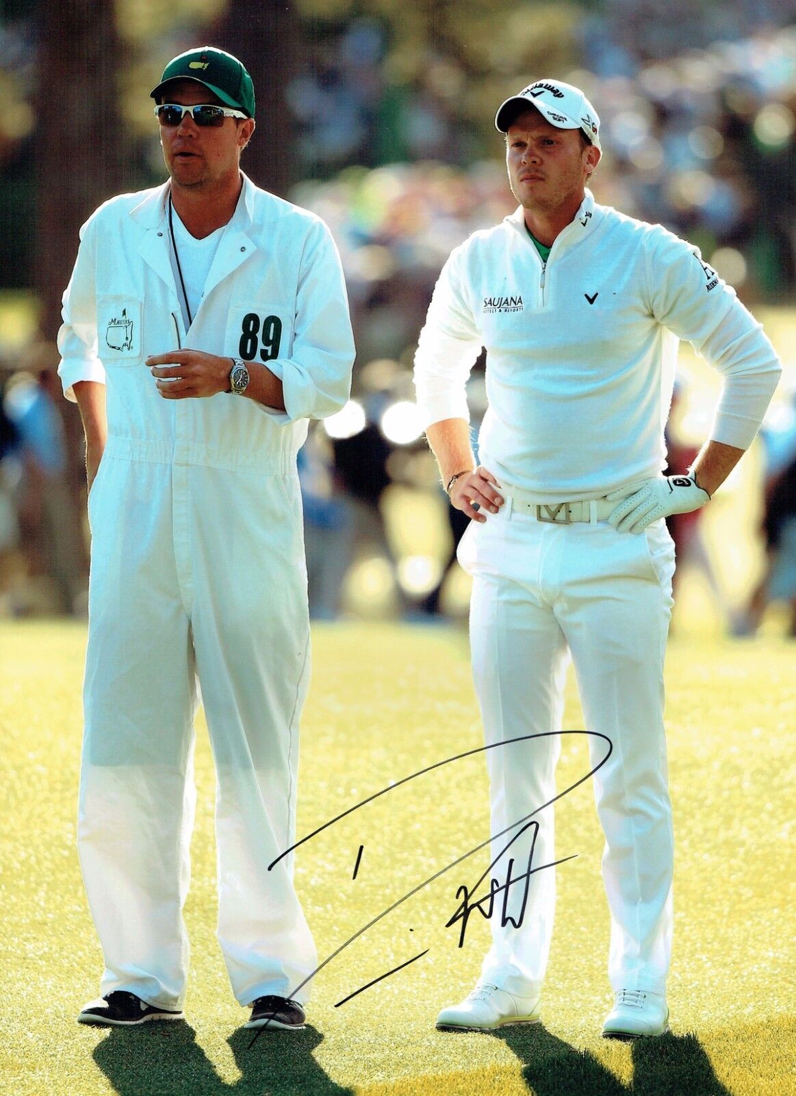 Danny WILLETT SIGNED Autograph 16x12 Masters WINNER with Caddy Photo Poster painting AFTAL COA