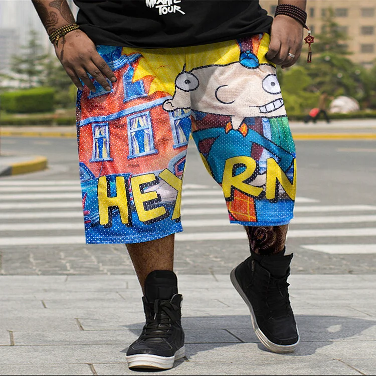 Plus size trendy hip hop retro shorts