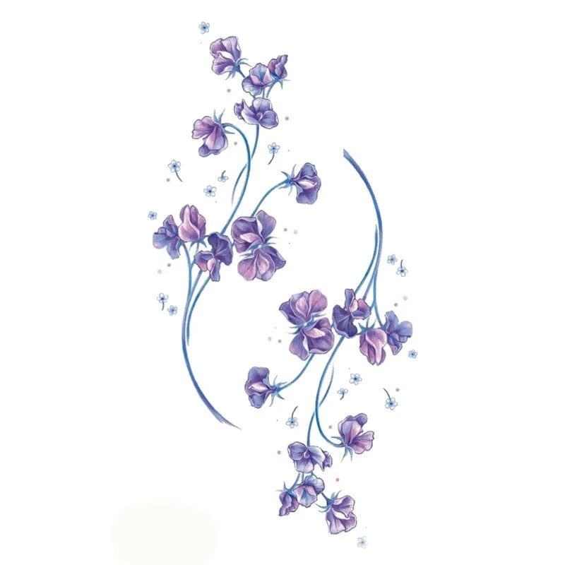 Waterproof Temporary Tattoo Stickers Black Somnus Flower Plant Small Size Tatto Flash Tatoo Fake Tattoos for Man Kid Girl Women