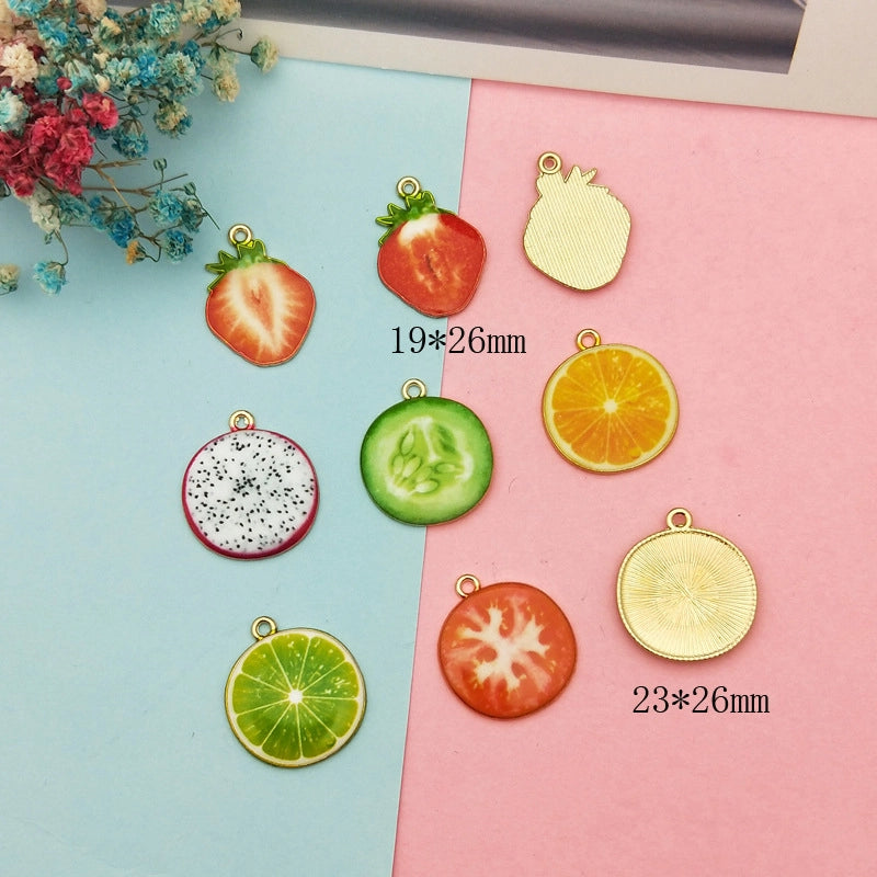 10 PCS/Package 19*26mm Metal Fruit Pendant Jewelry Accessories