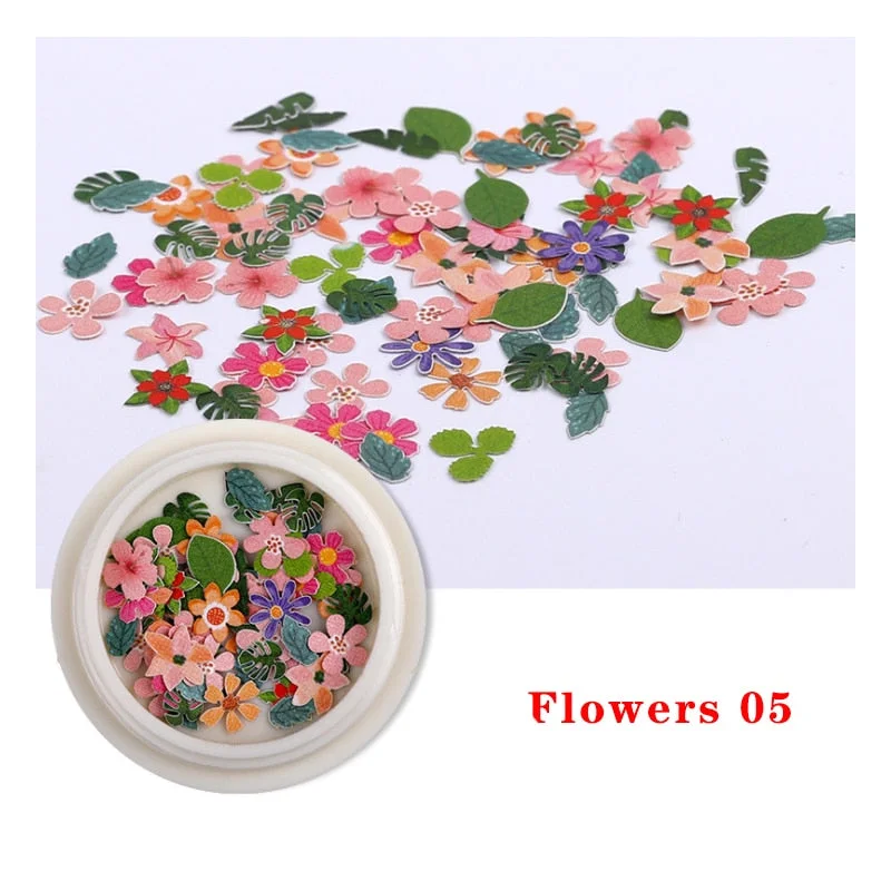 Spring Summer Flower Nail Decoration Wood Pulp Paper Mini Daisy Simulation Flower Butterfly Fashion DIY Nail Art Design Charm
