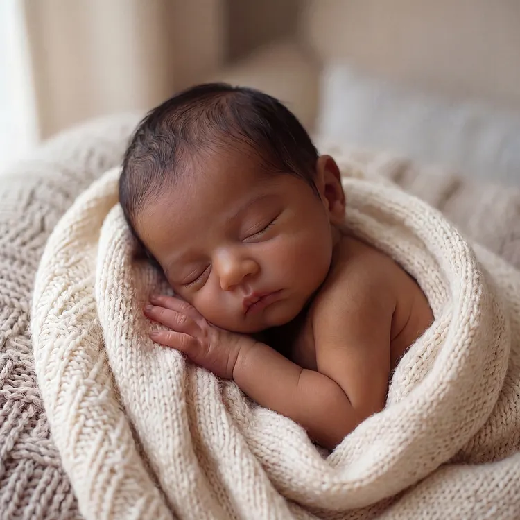 [Pre-Order] 12"/16" Full Body Silicone African-American Reborn Baby Doll Miles&mdash;Ultra Realistic Newborn