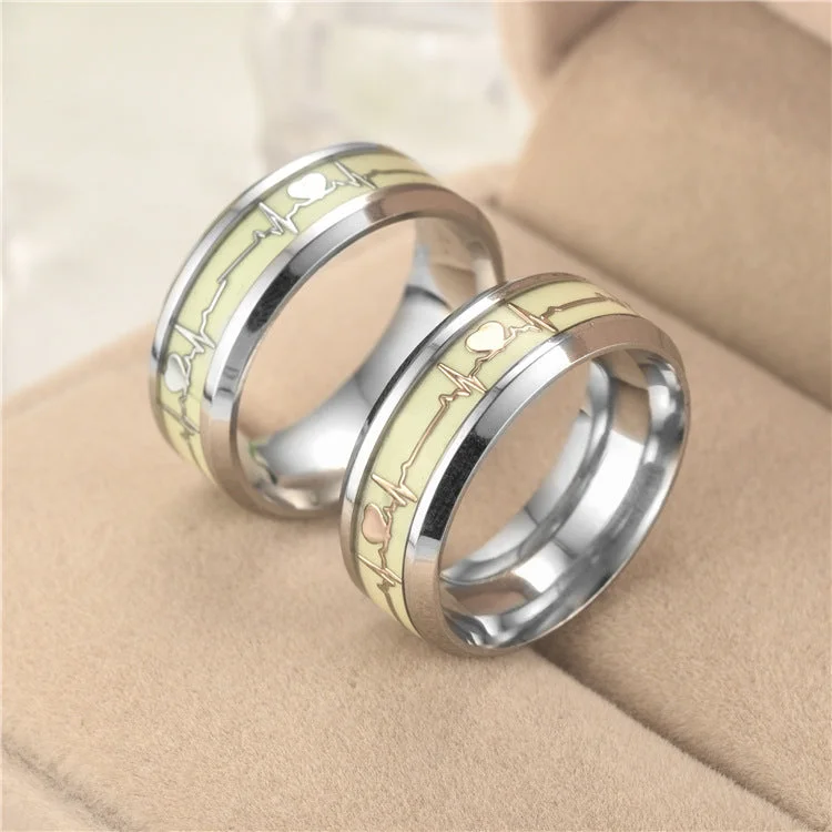 Buzzdaisy Luminous Heartbeat Ring Fashion Jewelry（1pc）