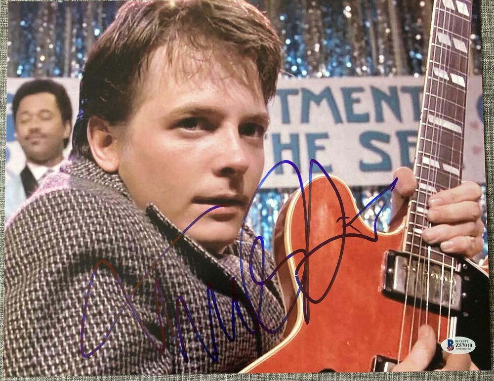 MICHAEL J. FOX SIGNED AUTOGRAPH - BACK TO THE FUTURE RARE 11X14 Photo Poster painting BECKETT 9