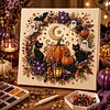 Framed Halloween Black Cat Pumpkin -  DIY Pearls Painting Kit for Creativity DIY Pearl Dot Crafts for Gift Home Wall Decor 20x20CM