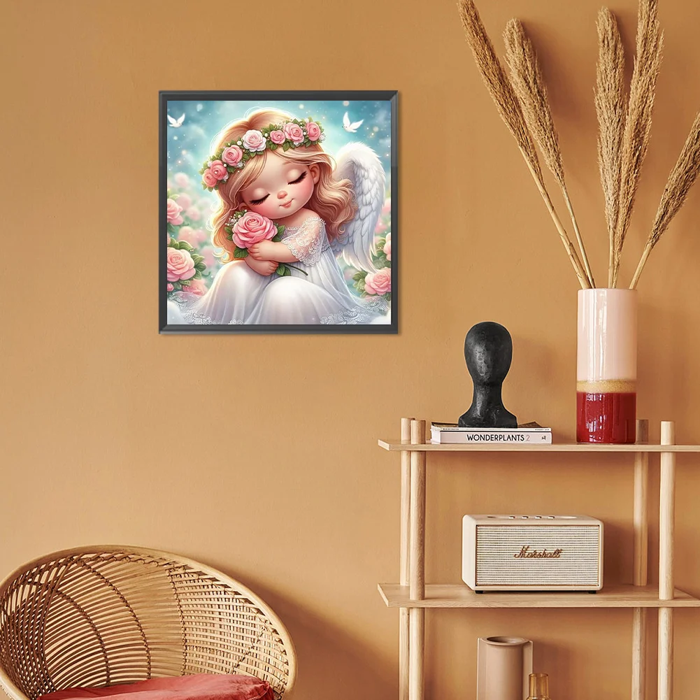 Full Round Diamond Painting 30*30cm - Angel Girl
