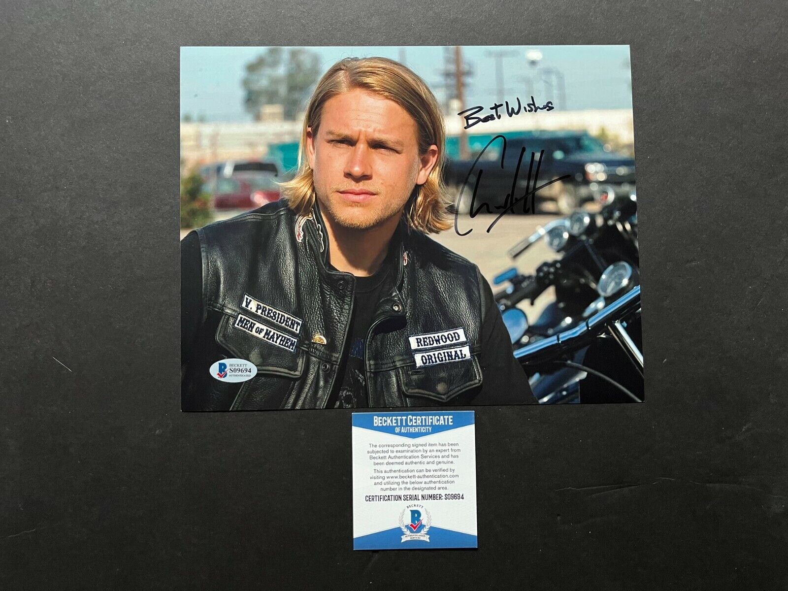 Charlie Hunnam signed autographed Sons of Anarchy Jax 8x10 Photo Poster painting Beckett BAS Coa