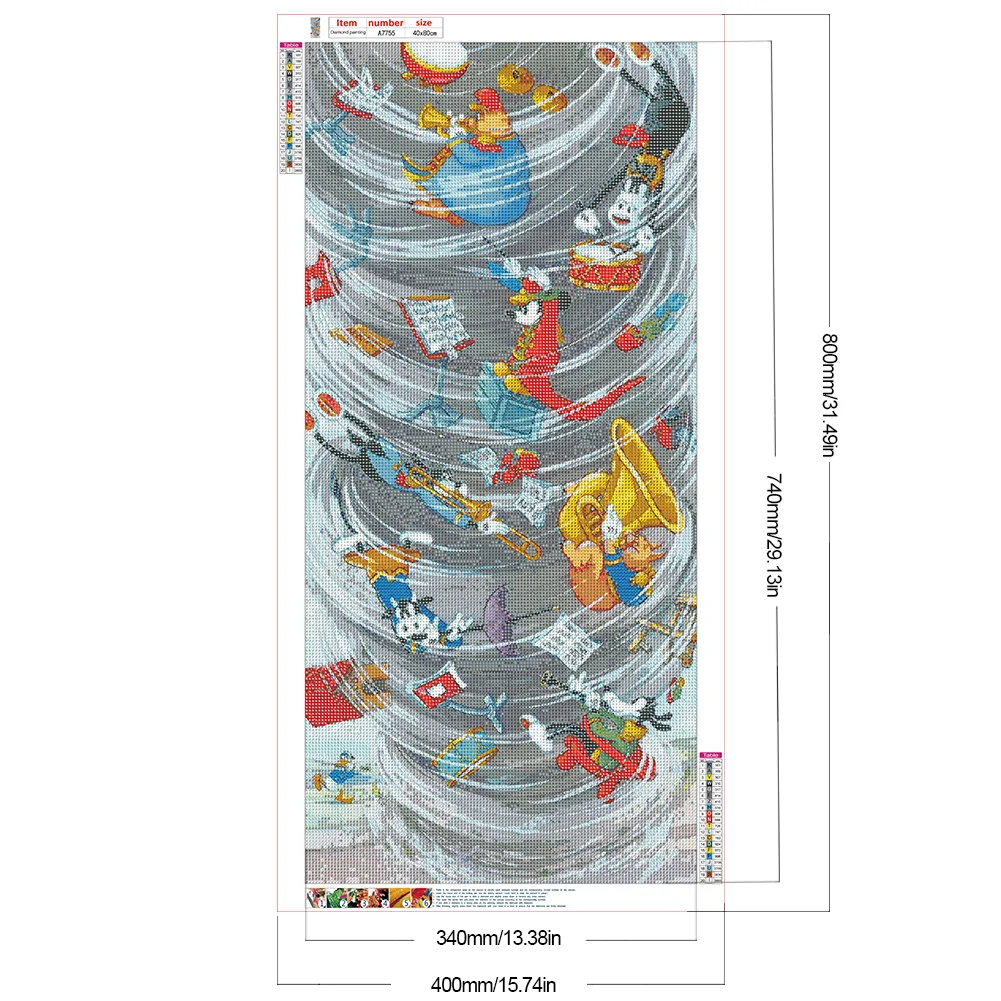 Full Round Diamond Painting 40*80cm - Mickey Mouse Storm