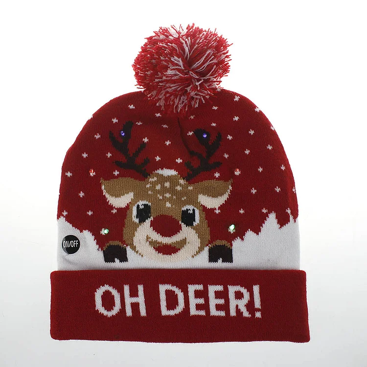 Christmas Deer Snowflake Jacquard Knitted Hat