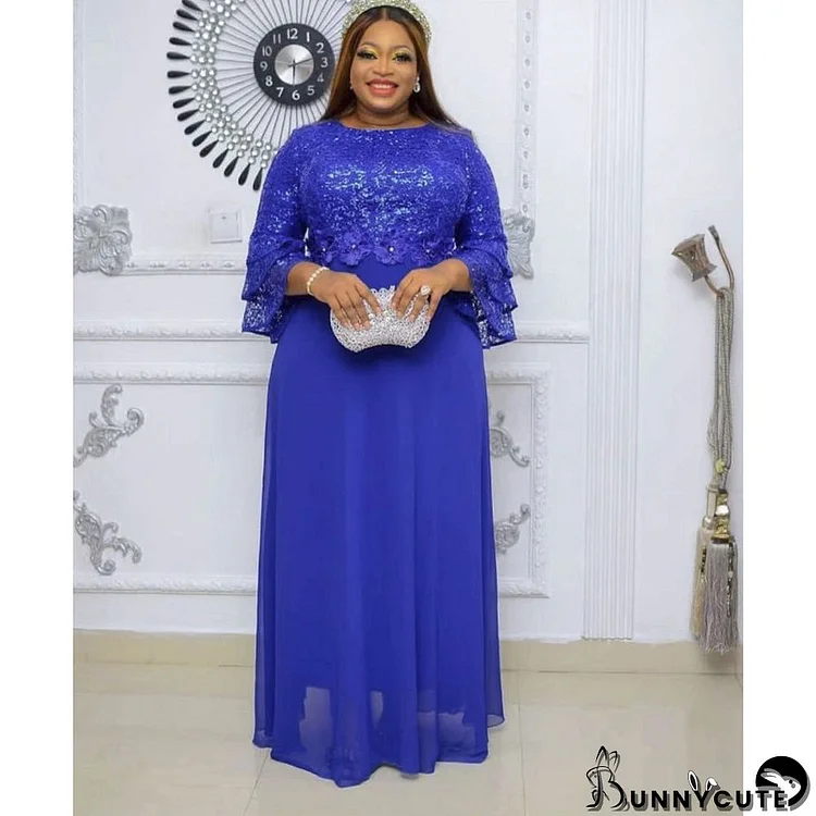 African women's clothing Plus Size lace chiffon dress