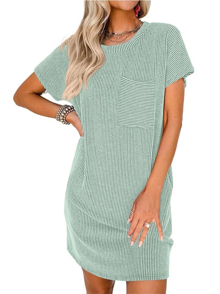 New Women's Summer Casual Short-sleeved Dresses-JRSEE