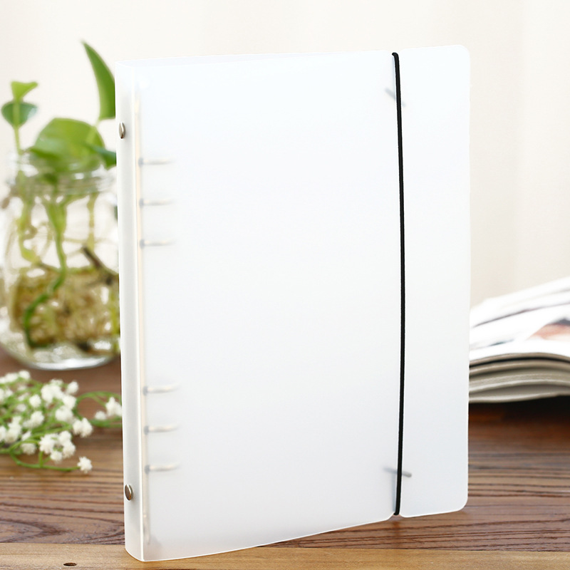 Creative Spiral Notebook Transparent Cover Plastic Clip File Folder Classic Binder Diary Planner Cover A5 A6 stationery