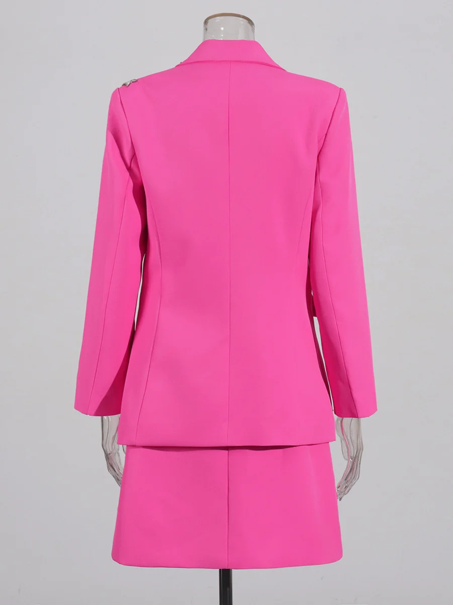 Sdrawing Sdrawing Temperament Famous Woman 2025 Autumn New Fashion Niche Splicing Diamond Senior Sexy Suit Suit Suit