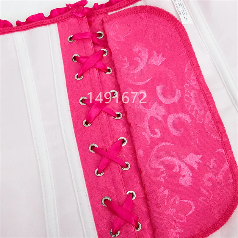 Billionm Sapubonva Corset Top Sexy Women's Plus Size Corsets and Bustiers Overbust Floral Gothic Brocade Corselet Style Fashion Rose Red