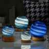 Planet LED Night Light Galaxy Planet Light with Stand Decorative Bedroom Bedside Lamp Creative Birthday Gift