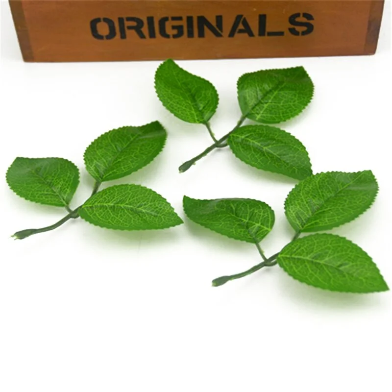 50pcs/Lot 2016 New Arrival  Green Artificial Silk Rose Leaf  Leaves For Wedding Decoration DIY Bouquet  Garland  Cheap Flower