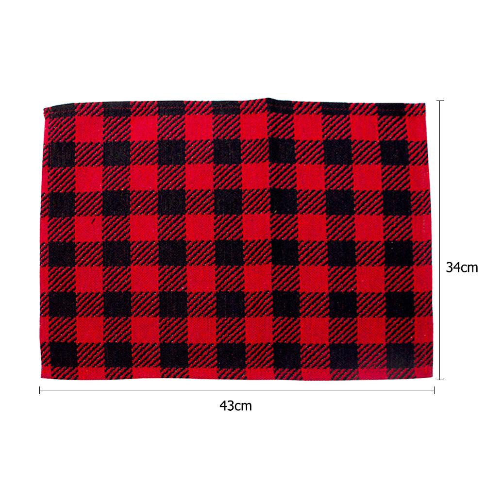 

Christmas Decor Dining Table Flag Reusable Black Red Grid Tablecloth (A), 501 Original