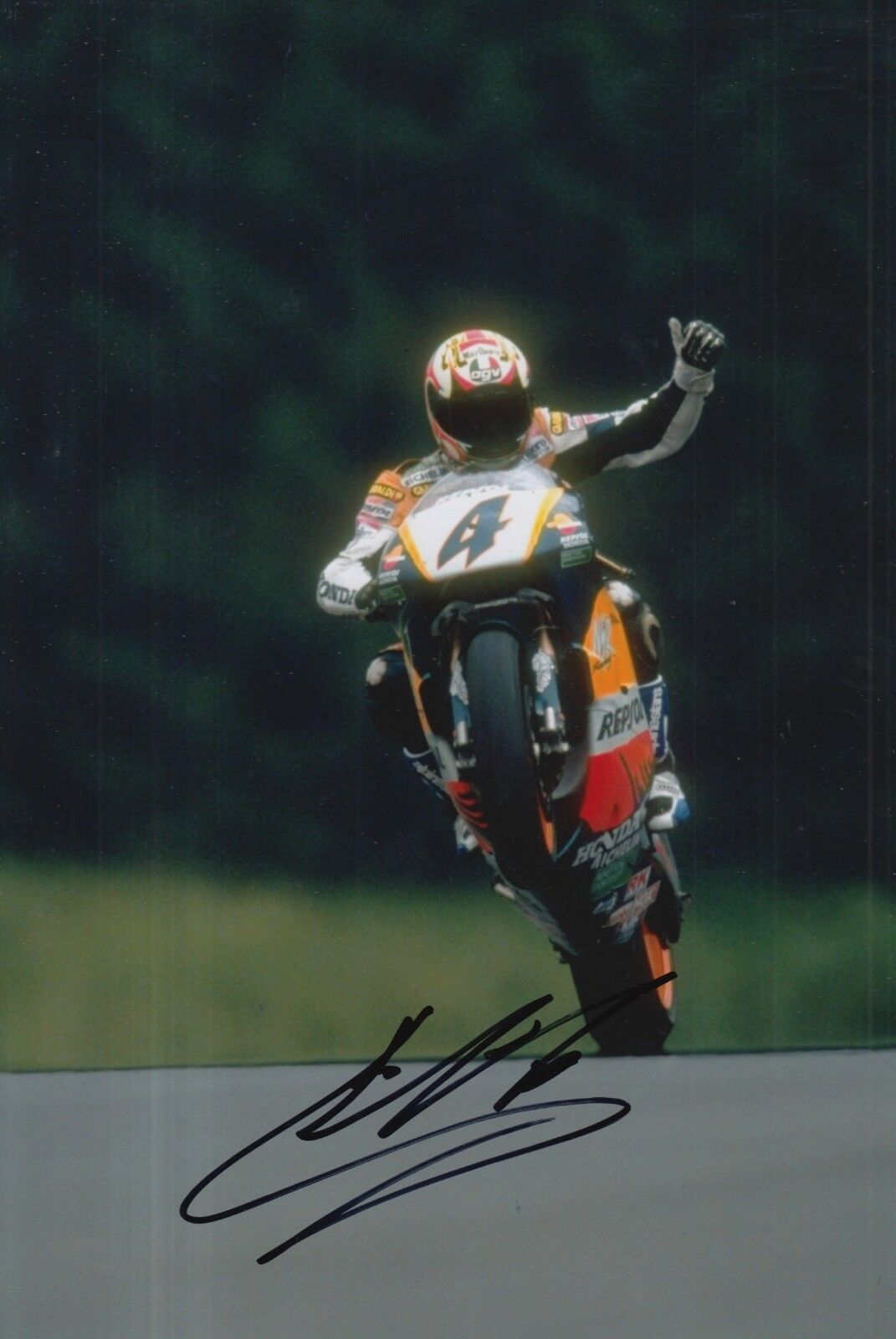 Alex Criville Hand Signed Repsol Honda 12x8 Photo Poster painting MotoGP 17.