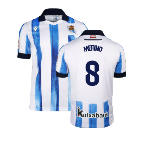 Real Sociedad Mikel Merino 8 Home Shirt Kit 2023-2024