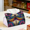 Dragonfly DIY PULeather Diamond Painting Tissue Box for Adults Beginners Decorative Diamond Art Paper Storage Holder for Living Room Bedroom Bathroom Table Decor