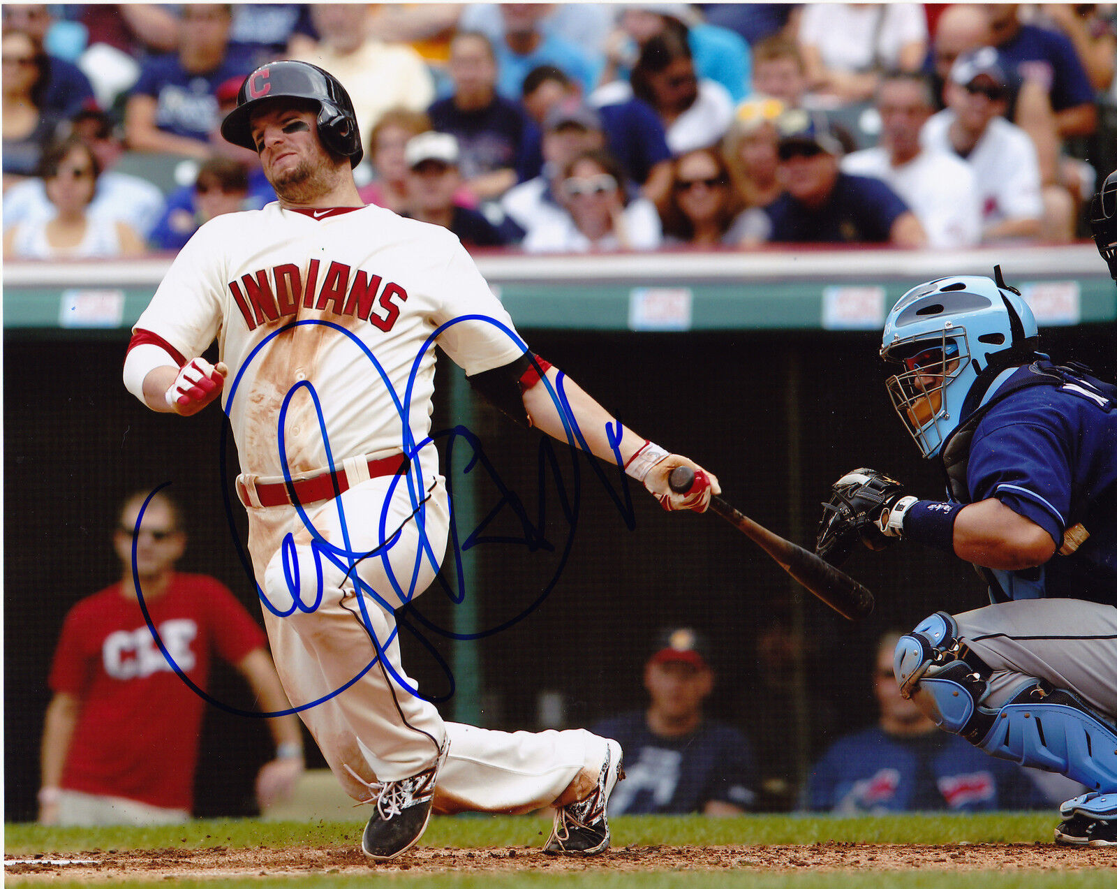 TYLER HOLT CLEVELAND INDIANS ACTION SIGNED 8x10