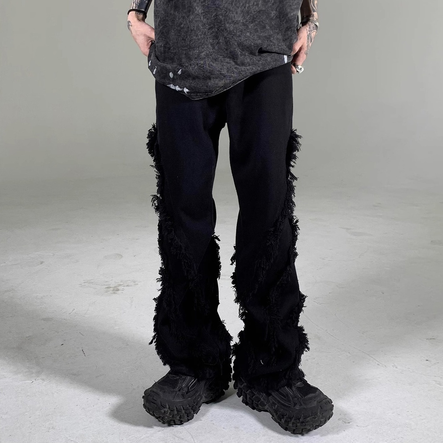 Sopula Men's American High Street Fringed Straight Jeans - SOPULA