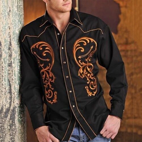 Westerngolden Flower Print Long Sleeve Shirt