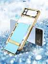 Electroplated Transparent Samsung Galaxy Z Flip4  Hard Cover with Strap