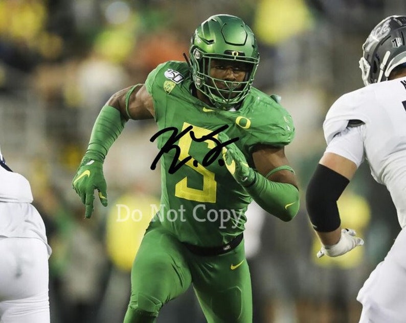 Kayvon Thibodeaux Signed Photo Poster painting 810 rp Autographed * Oregon Ducks Football