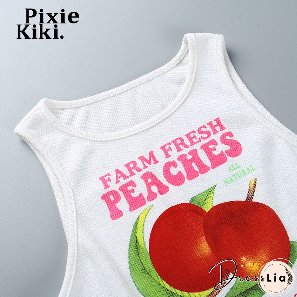 Y2K Style Tops Cute Outfits For Women Summer Clothes Sexy Letter Cartoon Printed Rib Crop Tank Top E Girl P98 Bz10