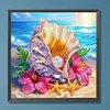 Conch Hibiscus-Crystal Rhinestone Diamond Painting