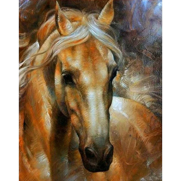 Charming Horse Round Full Drill Diamond Painting 30X25CM(Canvas) gbfke