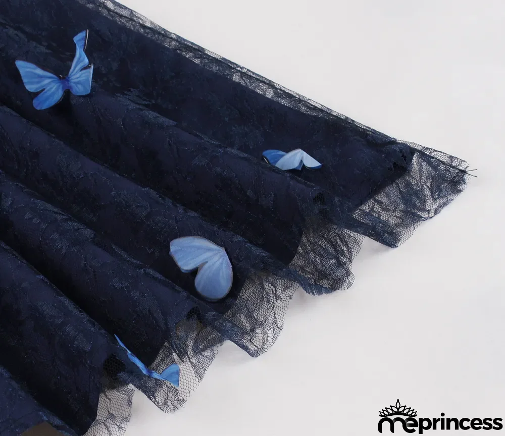 Women Double Layer Pansy Mesh Skirt