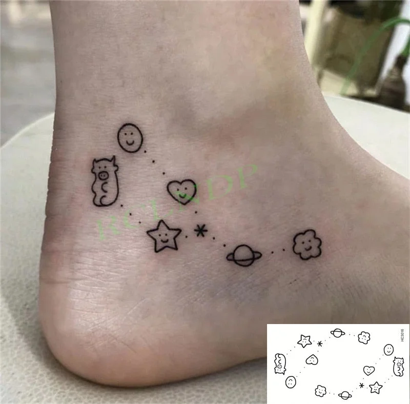 Waterproof Temporary Tattoo Sticker ins Angel wings Cupid bear Cartoons cute Body Art flash tatoo fake tatto Women Men