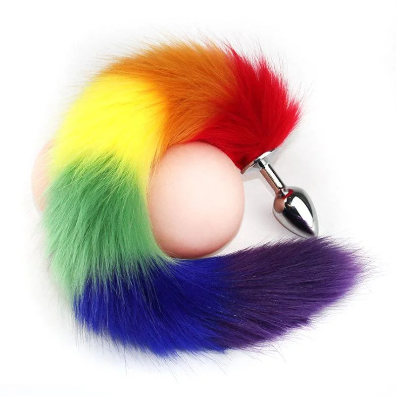 Colorful Fox Tail Anal Plug Butt Plug Beads Anal Plug Sex Toys