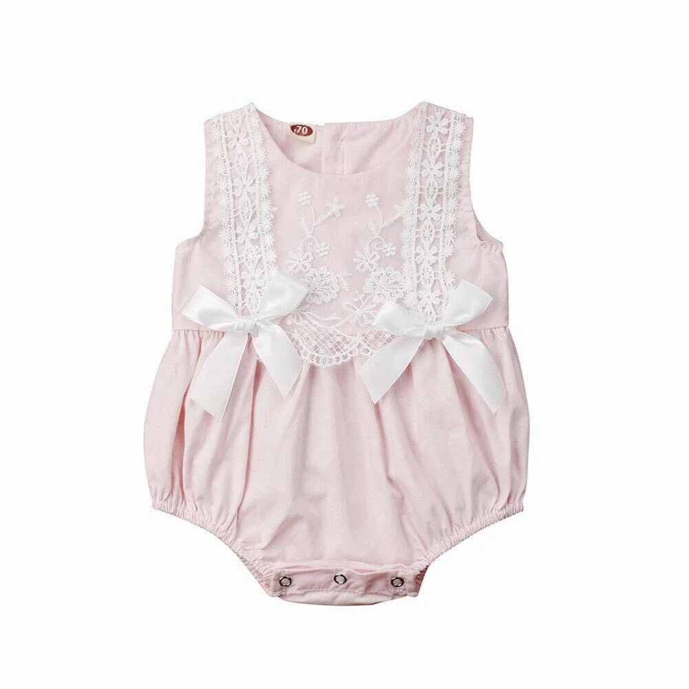 2019 Baby Summer Clothing Cute Toddler Baby Girl Lace Bodysuit Jumpsuit Sleeveless Sunsuit Clothes Casual Playsuit Outfits 0-24M