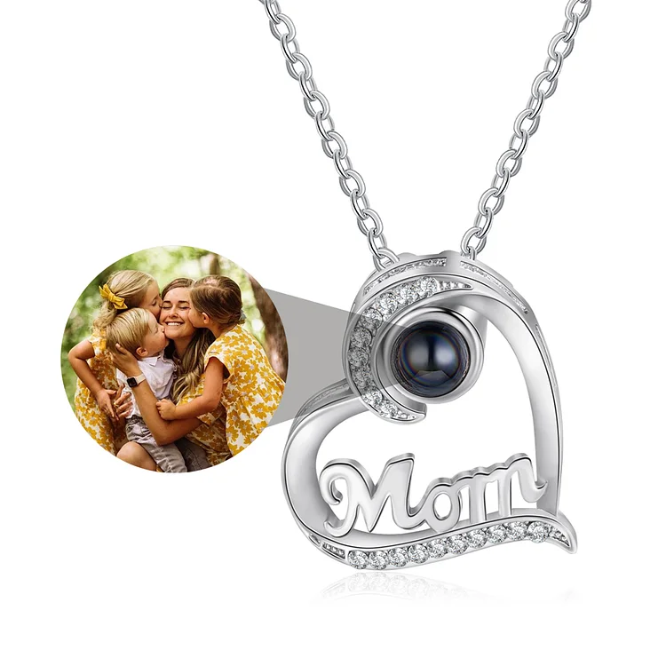 Kettenmachen Personalisierte Foto Herz Mom Projektion Halskette-Glück ist eine Mama wie dich zu haben-Geschenk mit Nachrichtenkarte