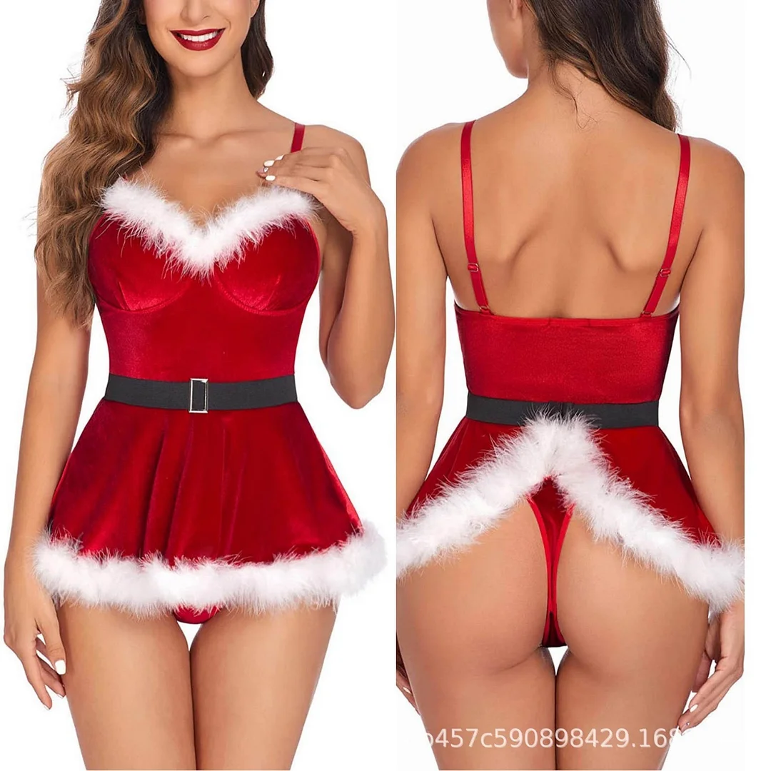 Brownm New Christmas Costume Stage Performance New Year Party Dress Sexy Christmas Bunnies Cos Womenswear
