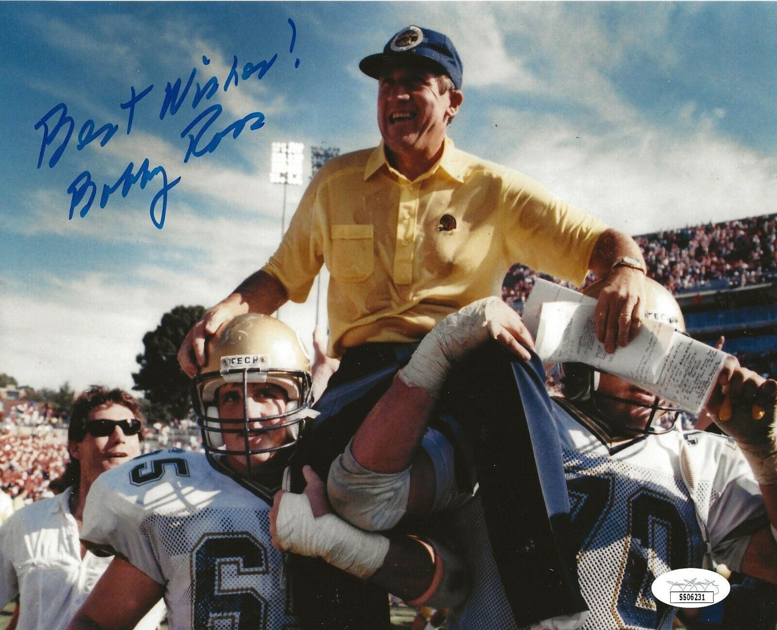 Bobby Ross signed Georgia Tech Yellow Jackets 8x10 Photo Poster painting autographed 2 JSA