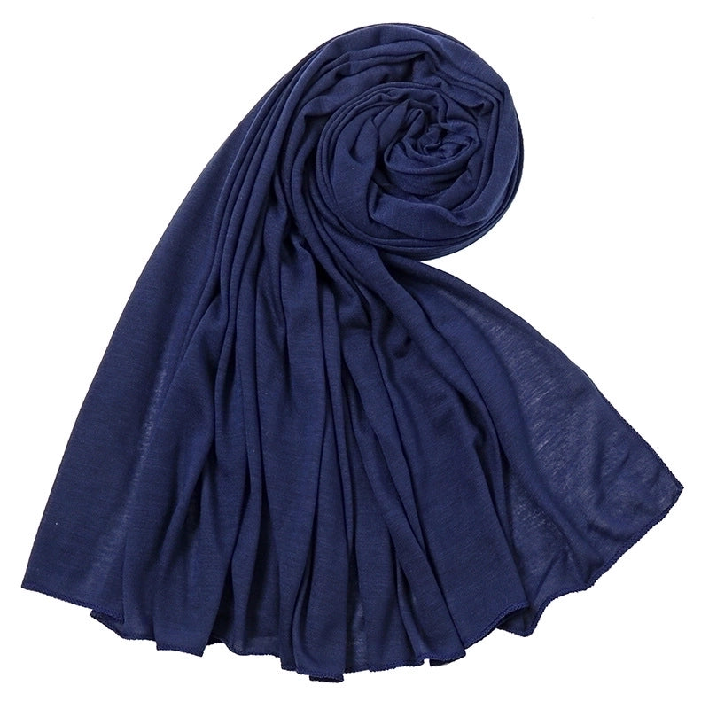Women’s Minimalist Solid Color Mercerized Cotton Winter Scarves