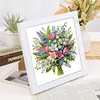 5D DIY Partial Special Shaped Drill Diamond Painting Kit Flower Decor With Frame Kit 18x18cm