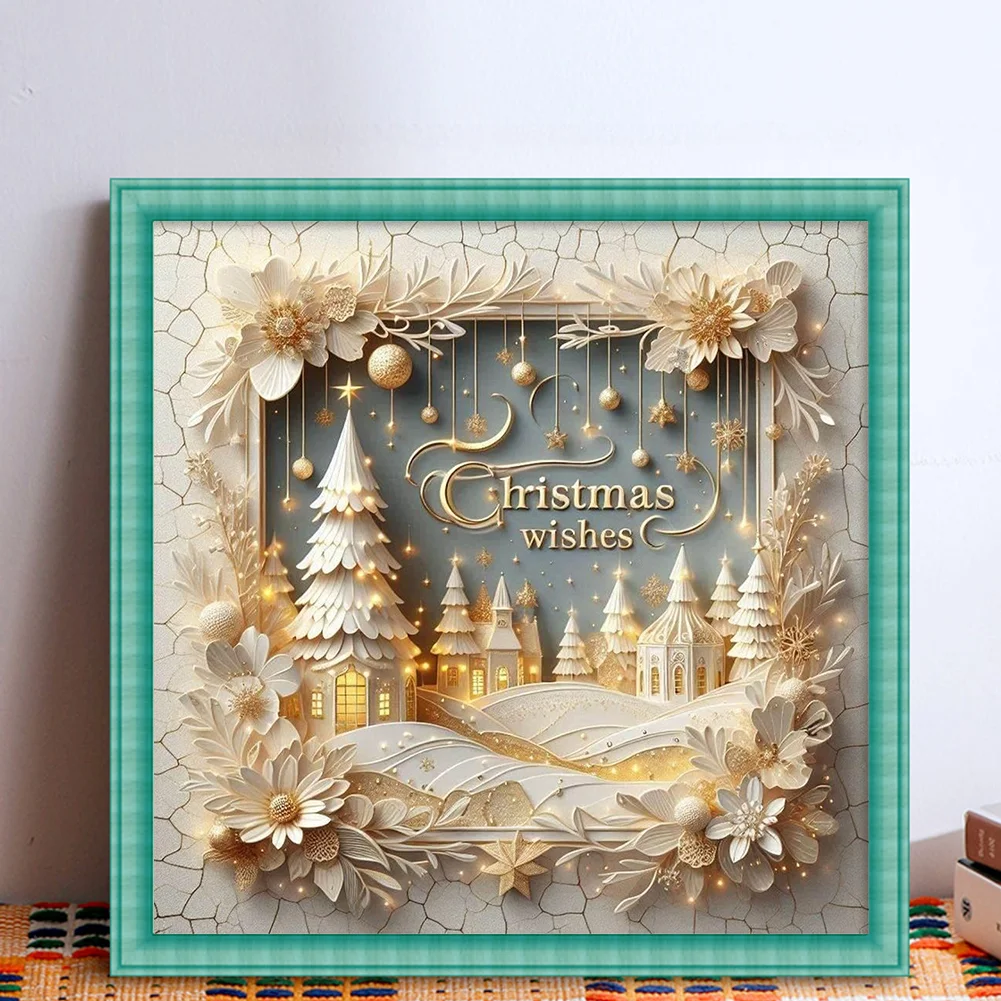11CT Full Stamped Cross Stitch Kit - Christmas Scenery (40*40cm)
