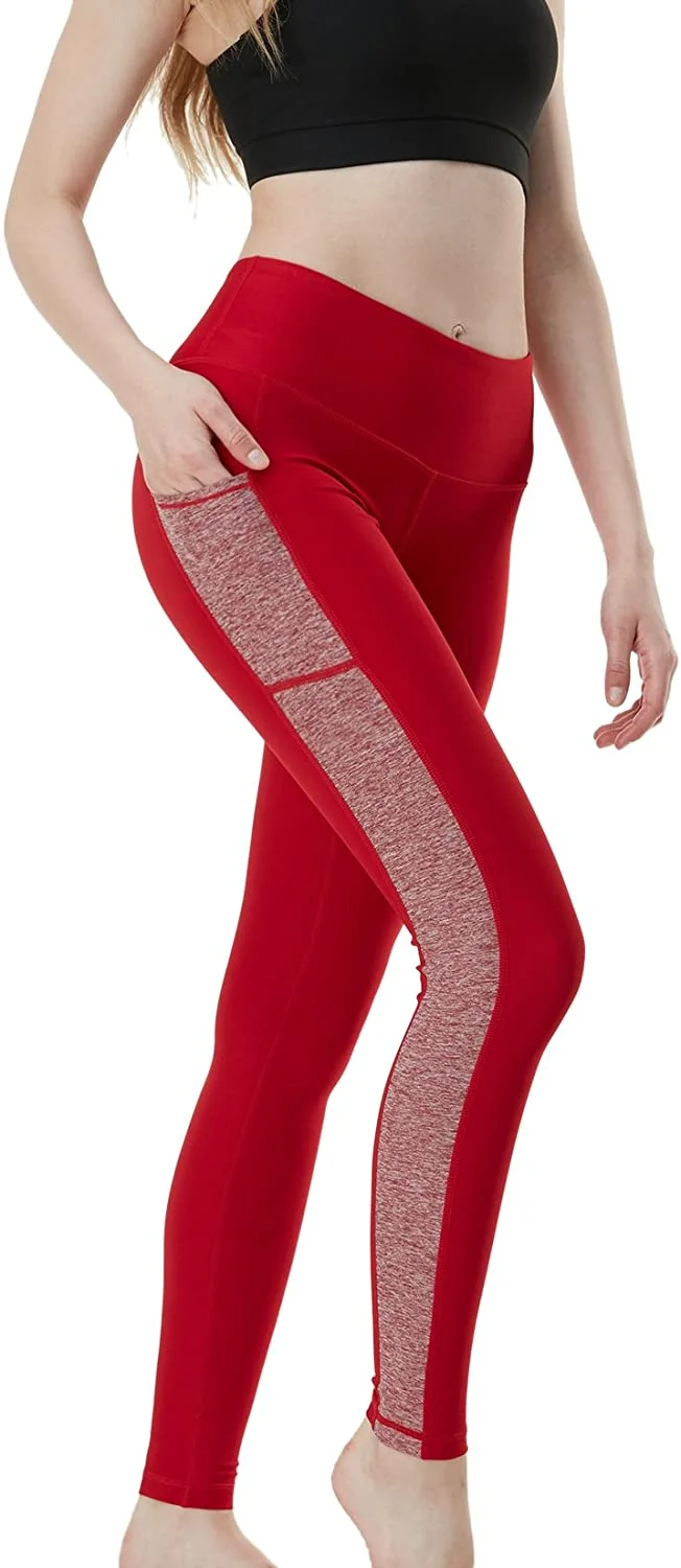 Tummy Control Yoga Capris, 4 Way Stretch Capri Leggings with Pockets Women High Waist Yoga Pants with Pockets